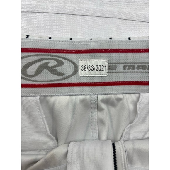 Men's RAWLINGS Athletic Striped Baseball Pants 36/33/2021 Button Front - Picture 4 of 9